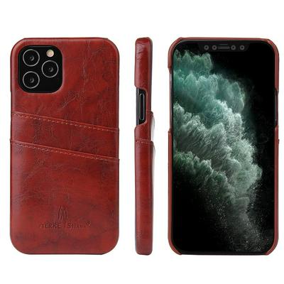 Oil Wax Pattern Retro Business Shockproof PU Leather Back Cover Protective Case with Card Slots for iPhone 12 Pro Max (6.7)