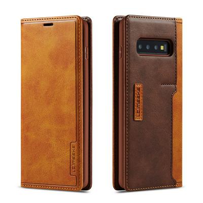 Simple Solid Color Magnetic Buckle Closure Shockproof Scratch Resistant PU Leather Wallet Phone Case with Card Slot for Samsung Galaxy S10e