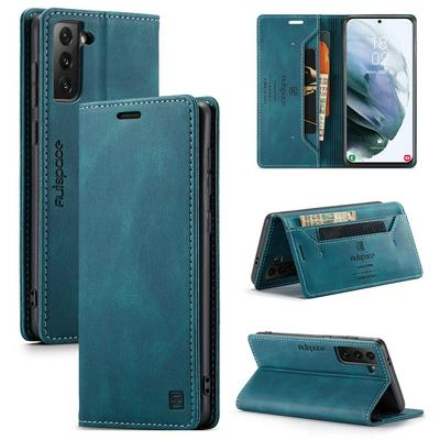 For Samsung Galaxy S21 5G Retro Frosted Soft Leather + TPU Bottom Shell Flip Wallet Case with Card Slot & Stand Function