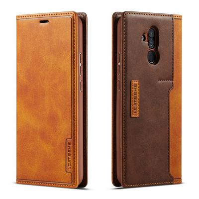 Simple Solid Color Magnetic Buckle Closure Shockproof Scratch Resistant PU Leather Wallet Phone Case with Card Slot for HUAWEI Mate 20 Lite / Maimang 7