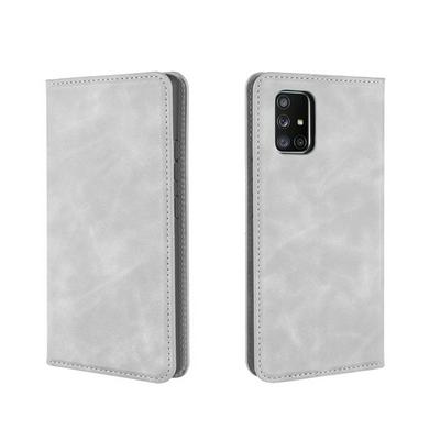 Solid Color Skin Feeling Magnetic Attraction Side Flip Shockproof PU Leather + Soft TPU Wallet Case with Card Slot and Stand for Samsung Galaxy A51 5G 