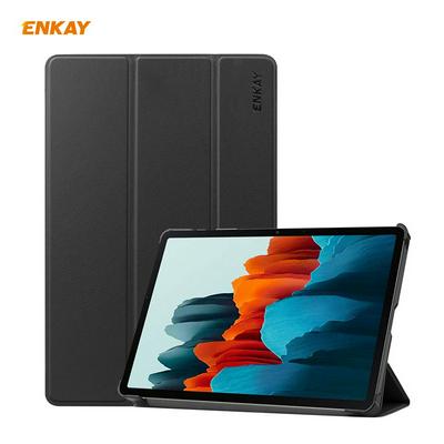 ENKAY ENK-8010 Advanced PU Tri-fold Custer Pattern + Plastic Bottom Shell with Bracket Intelligent Sleep Protection Cover for Samsung Galaxy Tab S7 11.0 T870 / T875
