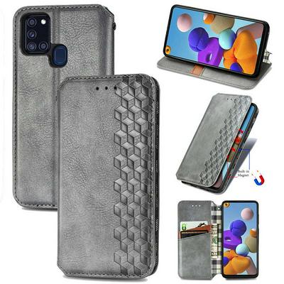 Fashion Magnetic Closure Cover with Card Slots Pocket PU Leather Shockproof Wallet Phone Case for Samsung Galaxy A21s