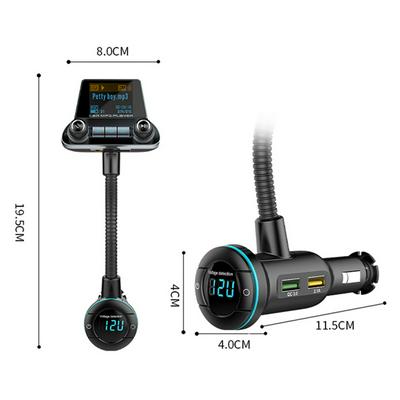 Bluetooth FM Transmitter BT14 Dual Display MP3 Player Car Charger Radio Adapter Outdoor Personal Car Parts Decoration