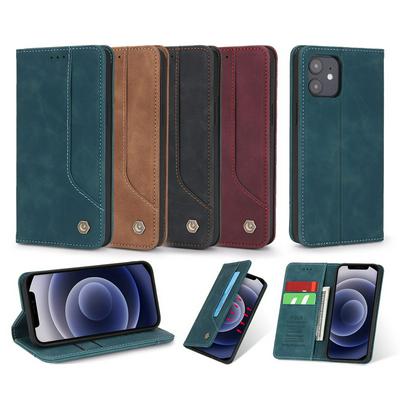 Retro Classic Strong Magnetic Type Shockproof PU Leather Wallet Phone Case for iPhone 12 Mini(5.4)