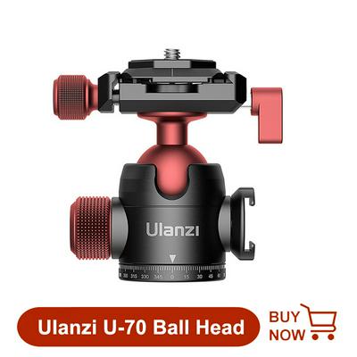 Ulanzi U-70 360° Aka Double Panoramic Mini Metal Pan-tilt Hot Shoe Spherical Bracket with Quick Release Plate for Camera Flash Microphone