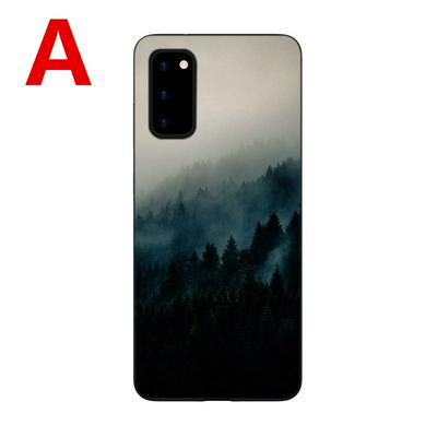 Black Background Colored Painting Old Pattern Scratch Resistant Soft TPU Back Cover Phone Case for Samsung Galaxy S20