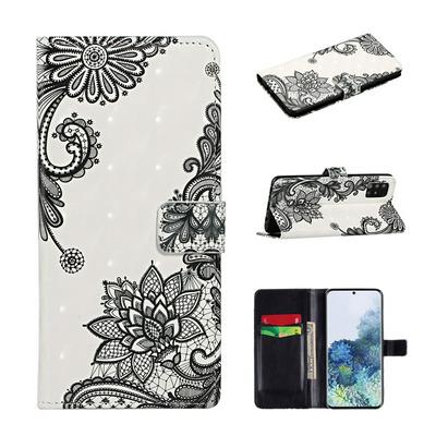 3D Relief Color Painting Side Flip Shockproof PU Leather Wallet Phone Protective Case with Stand and Card Slots for Samsung Galaxy A71