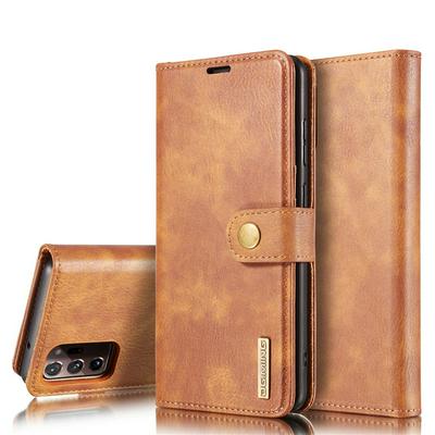 DG.MING Two-fold Cowhide Pattern Scratch Resistant Detachable PU Leather Wallet Phone Case with Card Slots for Samsung Galaxy Note20 Ultra