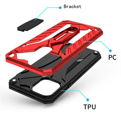 Phantom Knight Armor 2 in 1 Detachable Shockproof Hard PC + Soft TPU with Kickstand Back Cover Case for iPhone 12 Pro Max 6.7