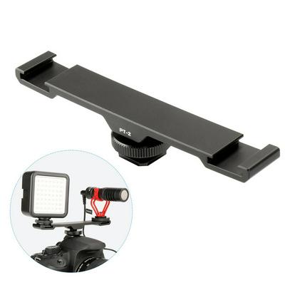 Ulanzi PT-2 Double Hot Shoe Mount Extension Bar Dual Bracket for DV DSLR LIGHT Microphone Accessories 