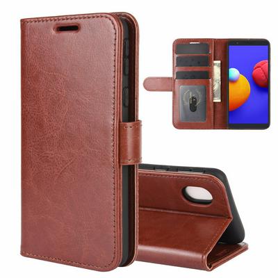 R64 Pattern Single Folded Edge Left and Right Filp Scratch Resistant PU Leather Phone Case with Stand and Card Slots for Samsung Galaxy A01 Core/M01 Core