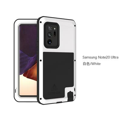Love Mei Powerful Series Dust-Proof Shockproof Splash-Proof Silicone + Metal + Tempered Glass Support Wireless Charging Back Cover Case for Samsung Galaxy Note20 Ultra
