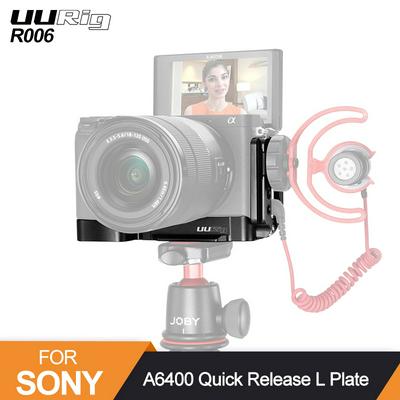 UURig R006 for SONY A6400 Vlog Quick Release L Plate Veritical Horizontal Video Shooting Bracket Hand Grip 1/4 double holes