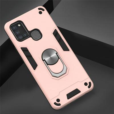 2 in 1 Detachable Shockproof Anti-Scratch Soft TPU + Hard PC with Magnetic Ring Bracket Back Cover Case for Samsung Galaxy A21s
