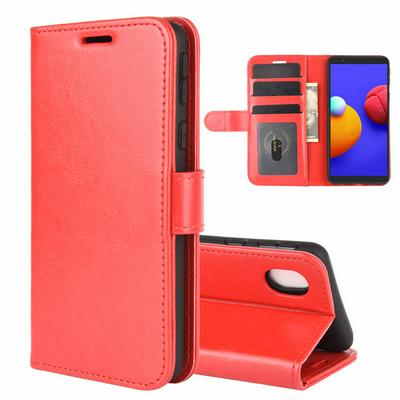 R64 Pattern Single Folded Edge Left and Right Filp Scratch Resistant PU Leather Phone Case with Stand and Card Slots for Samsung Galaxy A01 Core/M01 Core