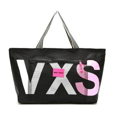 Fashion Letters Printing Beach Short Distance Travel Portable Handbag Shopping Bag for Women