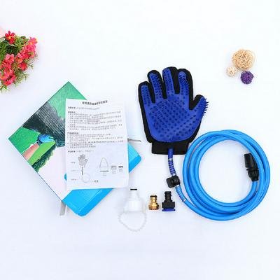 Pet Cleaning Artifact Silicone Massage Water Spray Bath with Tube Five-finger Brush Goves