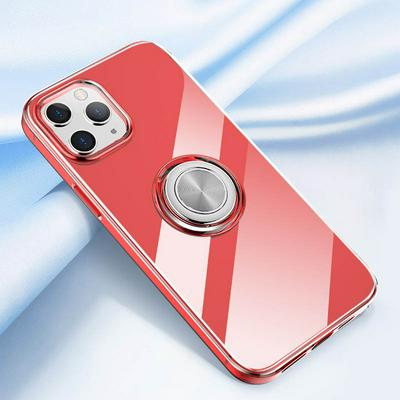 Solid Color Anti-Drop Anti-Scratch with Ring Bracket Soft TPU Back Cover Protective Case for iPhone 12 (5.4)