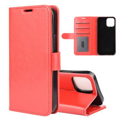 R64 Pattern Single Folding Edge Left and Right Open Scratch Resistant PU Leather Phone Cover with Stand and Card Slots for iPhone 12(6.1)