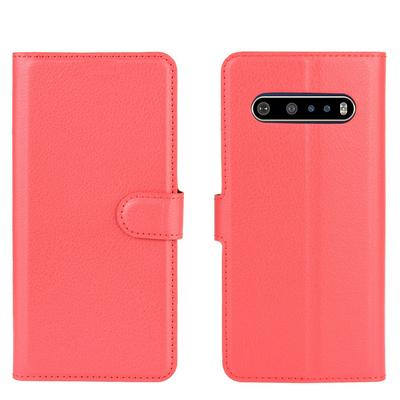 Litchi Pattern Side Flip Shockproof PU Leather + Soft TPU Stand with Magnetic Buckle and Card Slots Protective Case for LG V60 ThinQ 5G
