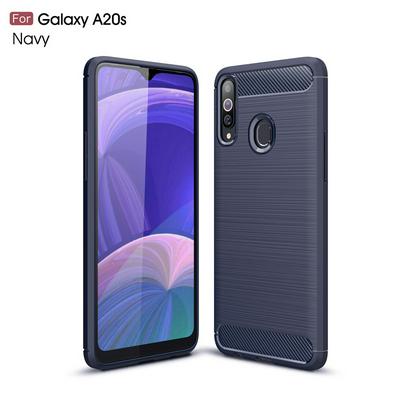 Carbon Fiber Pattern Brushed Shockproof Soft TPU Back Cover Case for Samsung Galaxy A21s