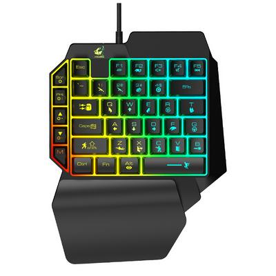K15 L39 Keys Colorful Backlit Single Hand Mechanical Feel Left Hand Game Keyboard for Mobile Tablet Laptop PUBG Game