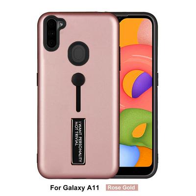 Thor Shockproof 2 in 1 Detachable Hard PC + Soft TPU with Pull Ring Kickstand Back Cover Case for Samsung Galaxy A11