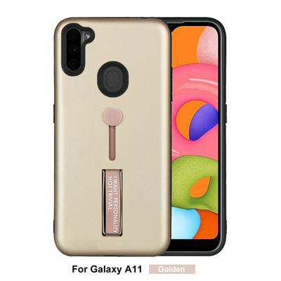 Thor Shockproof 2 in 1 Detachable Hard PC + Soft TPU with Pull Ring Kickstand Back Cover Case for Samsung Galaxy A11