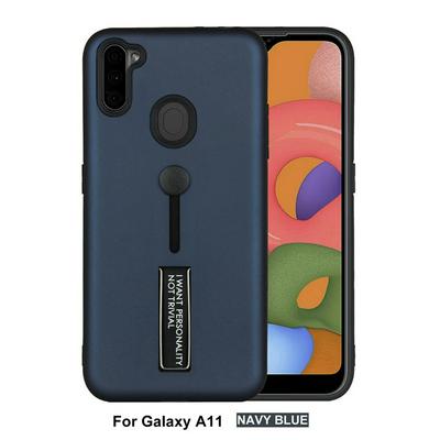 Thor Shockproof 2 in 1 Detachable Hard PC + Soft TPU with Pull Ring Kickstand Back Cover Case for Samsung Galaxy A11