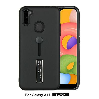 Thor Shockproof 2 in 1 Detachable Hard PC + Soft TPU with Pull Ring Kickstand Back Cover Case for Samsung Galaxy A11