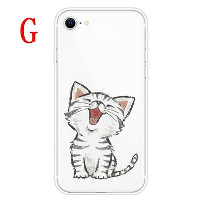 Cartoon Pattern Shockproof Anti-Scratch Transparent Soft TPU Back Cover Case for iPhone SE (2020) / 7 / 8