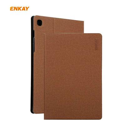 ENKAY ENK-8004 Advanced PU Coarse Cloth Pattern + TPU Bottom Shell with Bracket Intelligent Sleep Protection Cover for Samsung Galaxy Tab S6 Lite