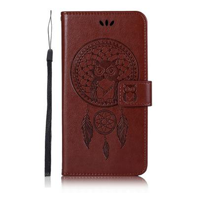 Embossed Dreamcatcher Pattern Wrist Strap Style Shockproof Side Flip PU Leather + Soft TPU Card Slots with Magnetic Buckle and Stand Wallet Case for Samsung Galaxy A71