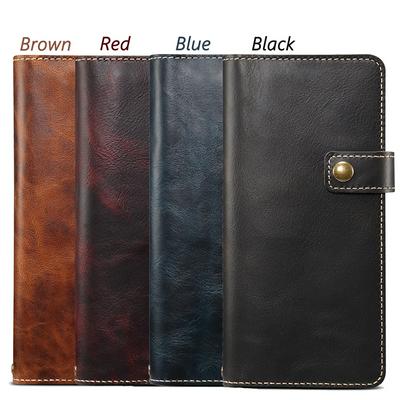 Oil Wax Magnetic Buckle Style Side Flip Genuine Leather + Soft TPU with Stand and Card Slot Wallet Case for Samsung Galaxy S20+
