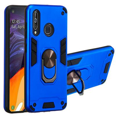 2 in 1 Shockproof Anti-Fingerprint Hard PC + Soft TPU with Metal Magnetic Ring Bracket Back Cover Case for Samsung Galaxy A60