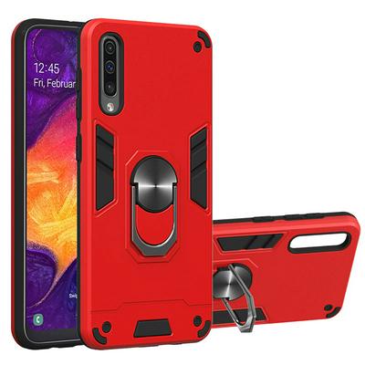 2 in 1 Shockproof Anti-Fingerprint Hard PC + Soft TPU with Ring Kickstand Back Cover Case for Samsung Galaxy A50 / A30s / A50s