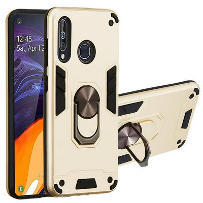 2 in 1 Shockproof Anti-Fingerprint Hard PC + Soft TPU with Metal Magnetic Ring Bracket Back Cover Case for Samsung Galaxy A60