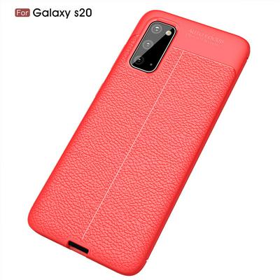 Litchi Pattern Shockproof Slim Soft TPU Back Cover Case for Samsung Galaxy S20
