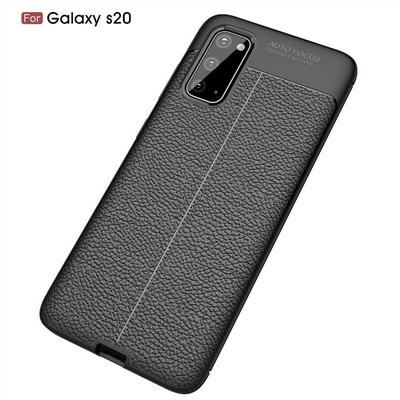 Litchi Pattern Shockproof Slim Soft TPU Back Cover Case for Samsung Galaxy S20