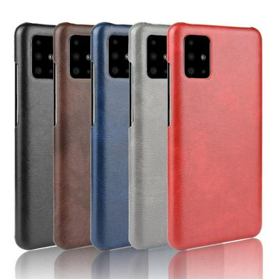 Litchi Pattern Shockproof Leather Coated Hard PC Back Cover Case for Samsung Galaxy A71