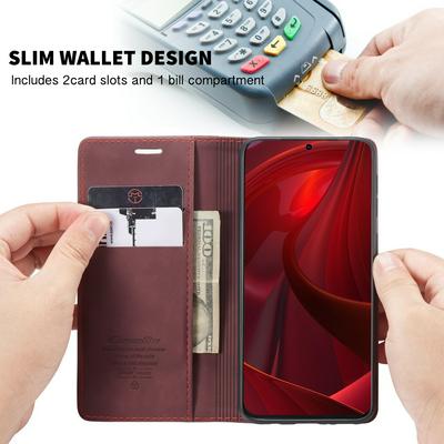 CaseMe 013 Series Card Holder Wallet with Stand Support and Magnetic Flip PU Leather + TPU Cover Case for Samsung Galaxy S20 