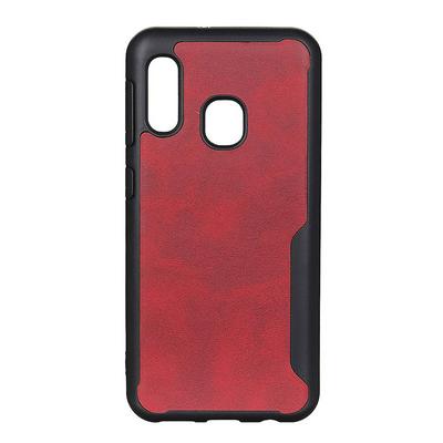 Leather-coated Phone Case for Samsung Galaxy A20e, Calfskin Grain Shockproof Protective Case