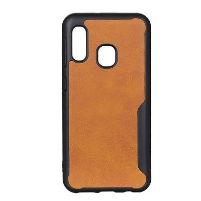 Leather-coated Phone Case for Samsung Galaxy A20e, Calfskin Grain Shockproof Protective Case