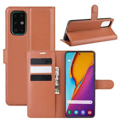 Litchi Pattern Single Fold Edge Shockproof Side Flip PU Leather + Soft TPU Card Slots with Magnetic Buckle Stand Wallet Case for Samsung Galaxy S20 Plus