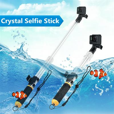 HONGDAK Monopod Waterproof Crystal Selfie Stick Telescopic Transparent Diving Rod for Gopro HERO 7/6/5/4