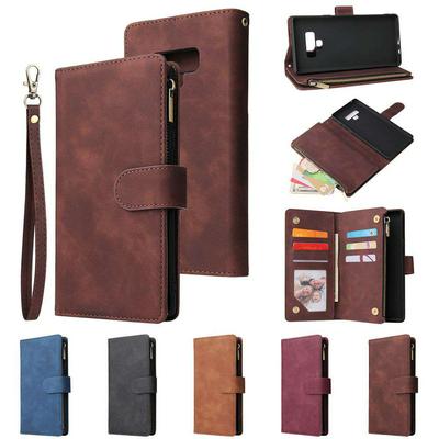 Wallet Phone Case for Samsung Galaxy Note 9, Doka Slots Leather Phone Cover With Magnetic Buckle