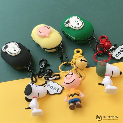 Silicone Cute Cartoon Anti-fall Bluetooth Earphone Protective Case Cover For Samsung Galaxy Buds2019 with Keychain