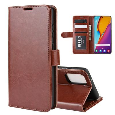 R64 Pattern Single Fold Edge Shockproof Side Flip PU Leather + Soft TPU Card Slots with Magnetic Buckle and Stand Wallet Case for Samsung Galaxy S20+