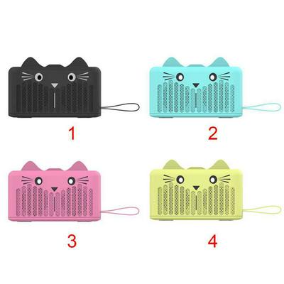 Lovely Cartoon Cat Bluetooth Speaker Portable Mobile Phone Bracket TWS Strong Bass Surround Stereo with FM Radio TF Card AUX